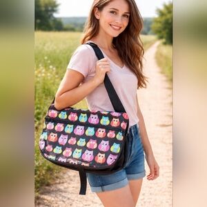 Owl Print Shoulder Bag